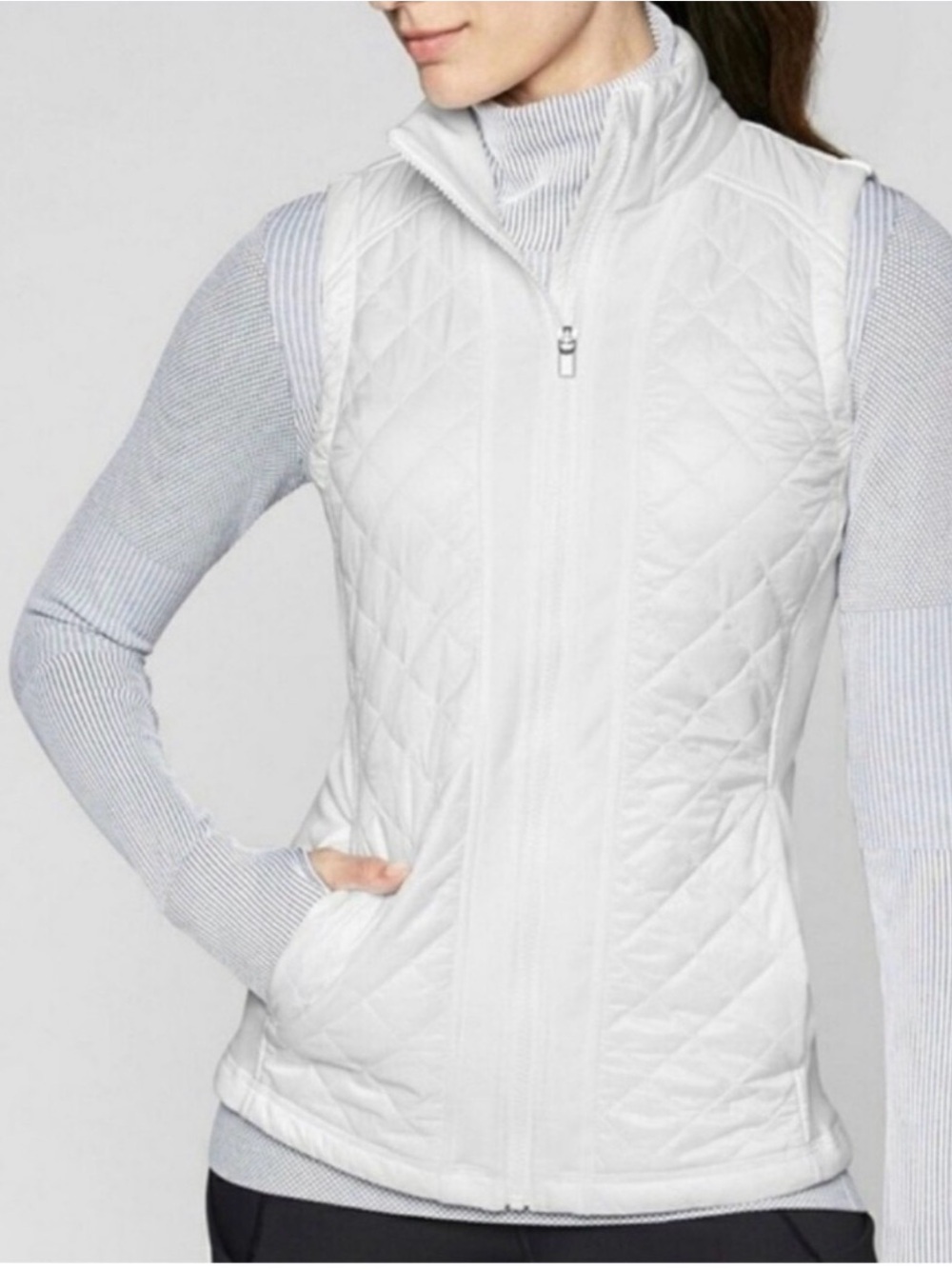 Athleta Rock Springs White Quilted Women's Lightweight Vest